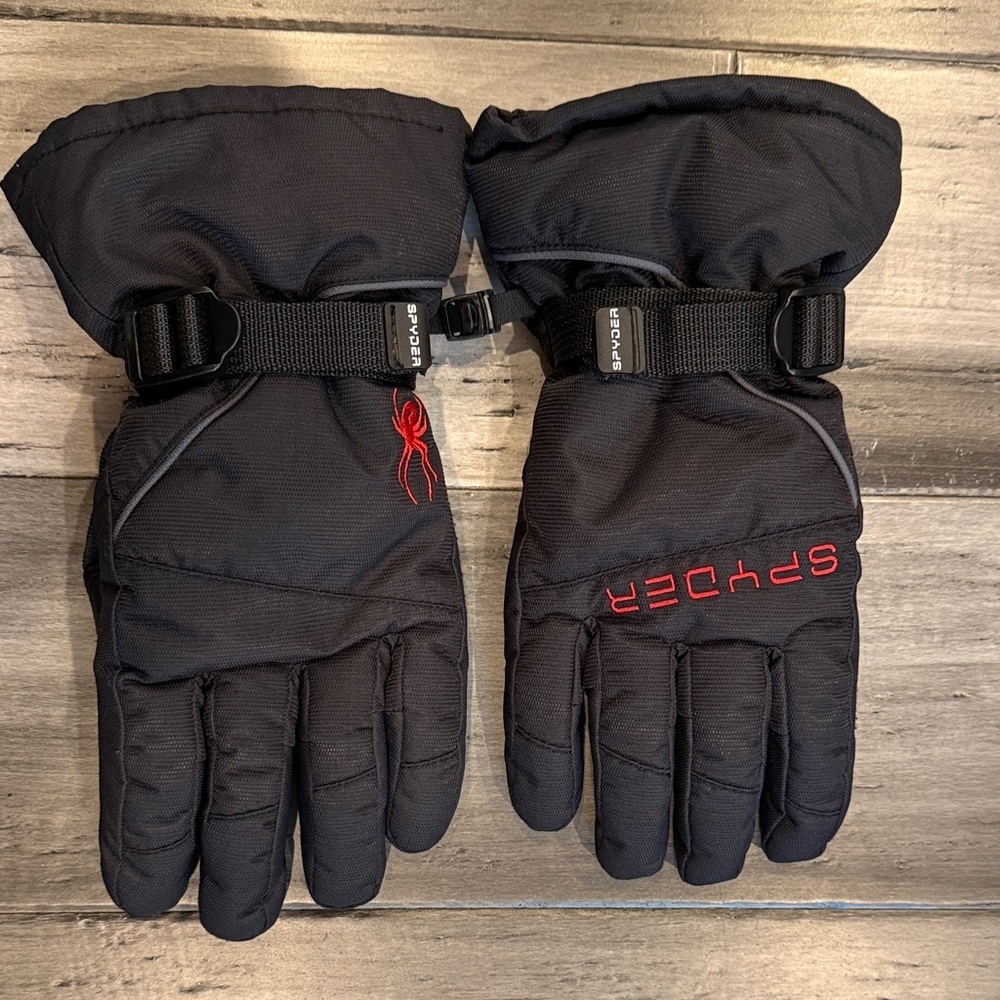 Spyder Black Gloves with Red Detailing - Picture 5 of 5